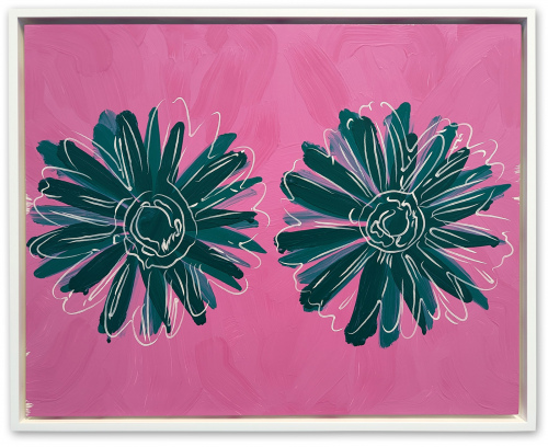 Rob and Nick Carter - RN1501, Double Daisies VII Robot Painting, after Andy Warhol (c.1982), 2022 · © Copyright 2022